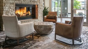Corner Stone Fireplace Design