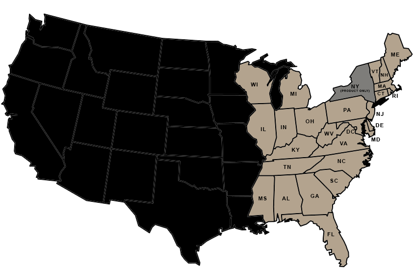 US Map Footprint Announcement filled in