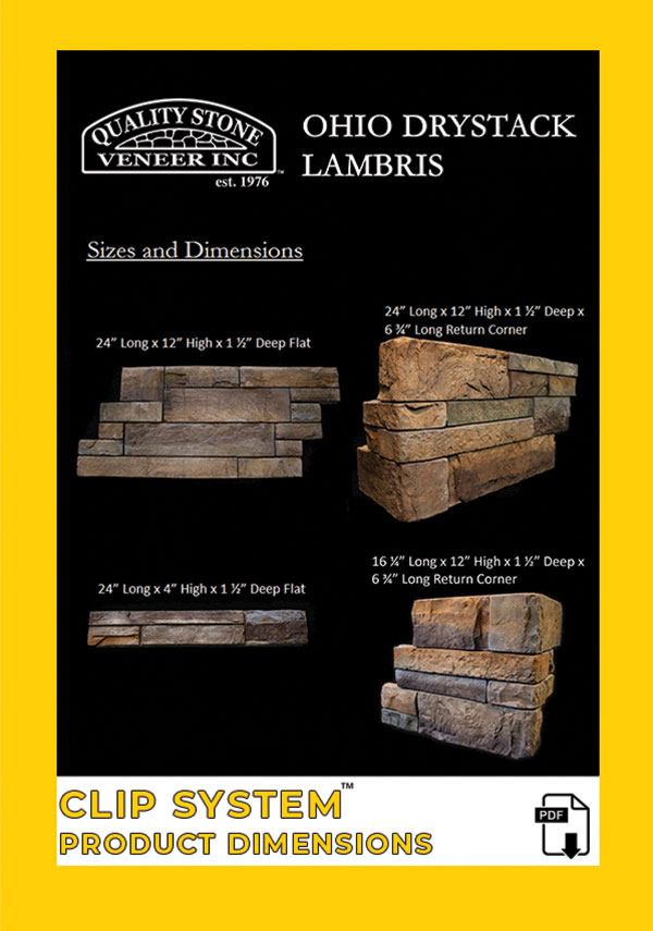 Ohio Drystack Lambris Piece Dimensions